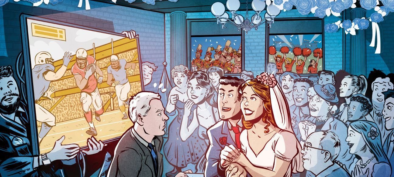 Sábados de outono opõem casamentos e futebol americano universitário nos EUA - Imagem do artigo