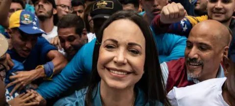 Oposição venezuelana comemora Nobel da Paz de María Corina Machado e cobra apoio de Trump - Imagem do artigo original