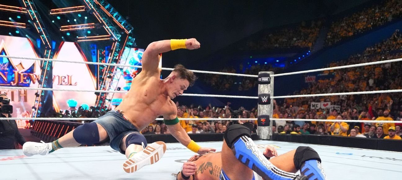 WWE Crown Jewel em Perth registra 100ª vitória de John Cena e novo título para Seth Rollins - Imagem do artigo